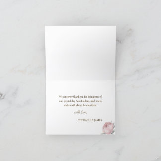 Carte De Remerciements Élégant Mariage rose