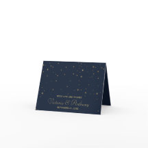 Elégant Marine & Gold Falling Stars Mariage