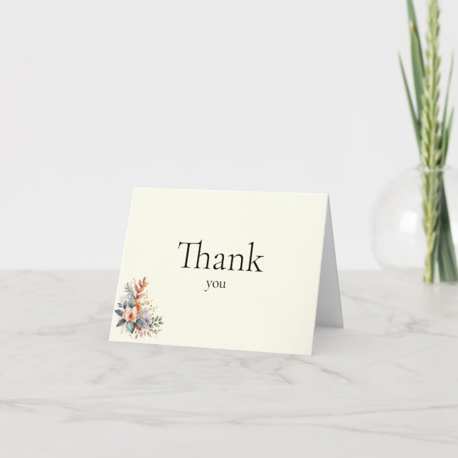 Carte De Remerciements Elegant Matching Wedding Thank You Card (Devant)