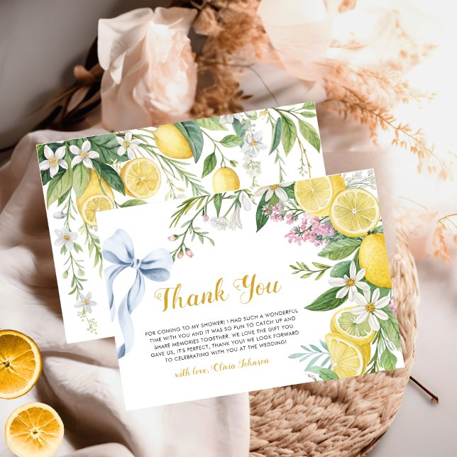 Carte De Remerciements Elegant Mediterranean Bridal Shower Thank You Card (Créateur téléchargé)