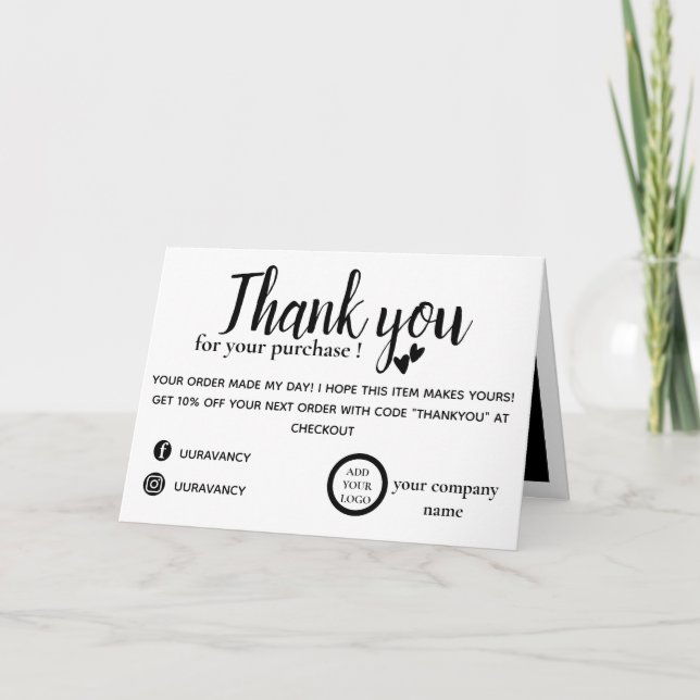 Carte De Remerciements Élégant message de remerciement d'entreprise avec  (Devant)