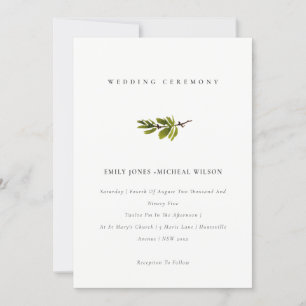 Carte De Remerciements Élégant minimal Simple Pine Branche Mariage Invita