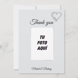 Carte De Remerciements Elegant Minimalist Wedding Thank You Card