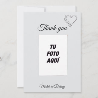 Carte De Remerciements Elegant Minimalist Wedding Thank You Card