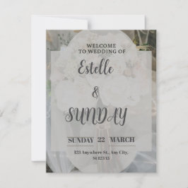 Carte De Remerciements Elegant Minimalist Wedding Welcome Sign