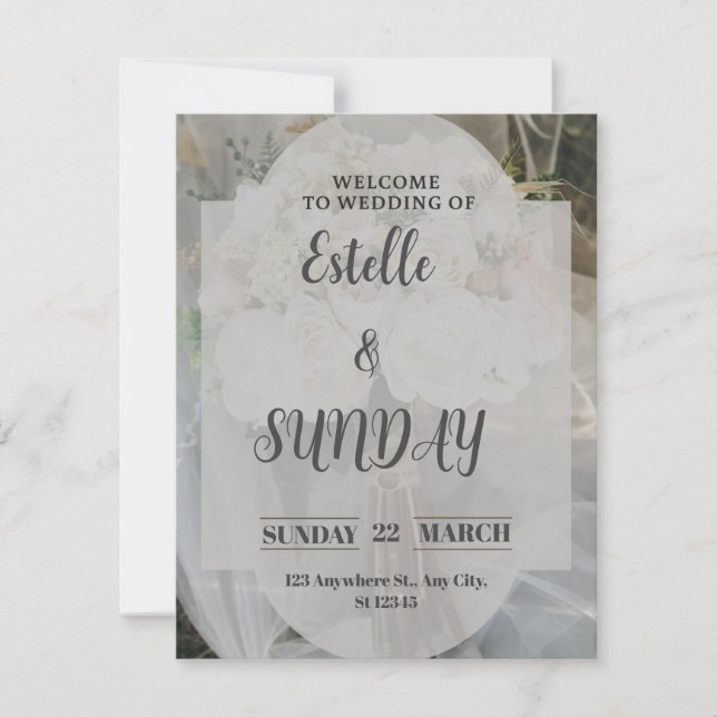 Carte De Remerciements Elegant Minimalist Wedding Welcome Sign (Devant)