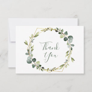Carte De Remerciements Elégant moderne Eucalyptus Wreath Cadre élégant
