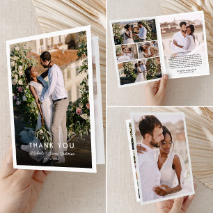 Carte De Remerciements Élégant moderne manuscrit Script 7-Photo Mariage