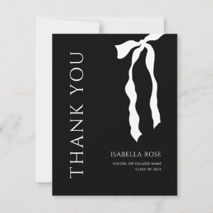 Carte De Remerciements Élégant moderne minimal Graduation simple Bow