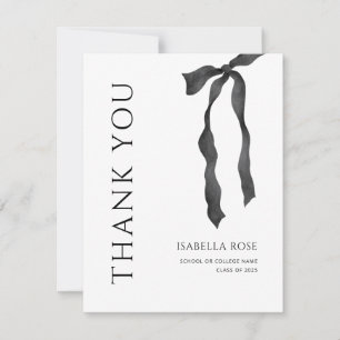 Carte De Remerciements Élégant moderne minimal Graduation simple Bow