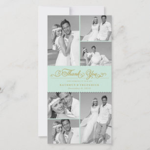 Carte De Remerciements Élégant Monnaie Bande à bascule 6 Mariage Photo Ch