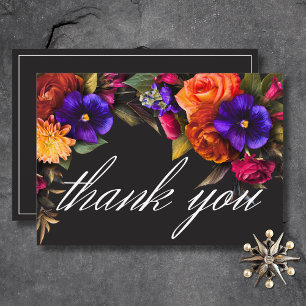 Carte De Remerciements Élégant Moody Vibrant Harvest Floral Mariage