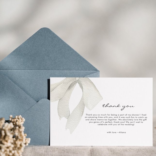 Carte de Remerciements Élégant Nœud de Mariage Fém (Créateur téléchargé)