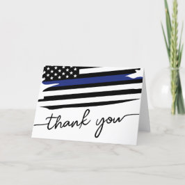Carte De Remerciements Élégant officier de police du drapeau de la Ligne