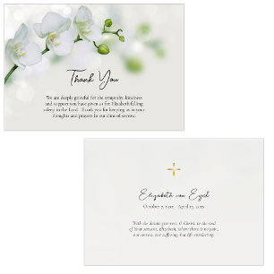 Carte De Remerciements Elégant Orchidées Orthodoxe Christian Funeral