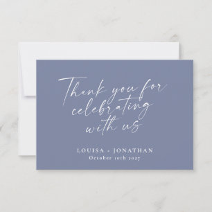 Carte De Remerciements Élégant Périwinkle Script tendance Mariage personn