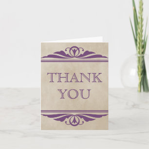 Carte de remerciements élégant pourpre de Deco
