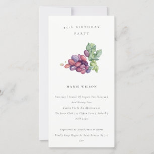 Carte De Remerciements Élégant Raisins Feuillus n'importe quel âge Invita
