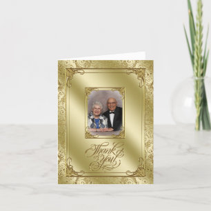 Carte De Remerciements Élégant remerciement photo pour 50 ans de mariage