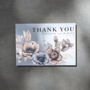 Carte De Remerciements Élégant Romantique Fleur Aquarelle Non Photo