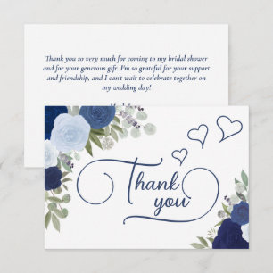 Carte De Remerciements Élégant Rose Bleu Bohème Chic pour une Baby Shower