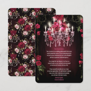 Carte De Remerciements Élégant Rose de Bourgogne Floral Mariage