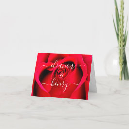 Carte De Remerciements Élégant Rose Floral Couple Noms Mariage