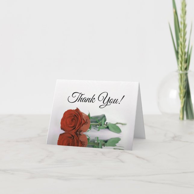 Carte De Remerciements Elégant rouille orange Rose photo Mariage intérieu (Devant)
