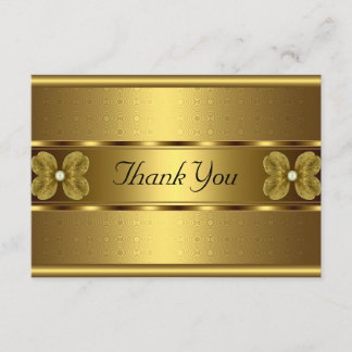 Carte de remerciements Elegant Rouleau or Floral