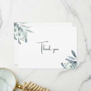 Carte De Remerciements Elégant Sage Dusty Vert Aquarelle Verdure