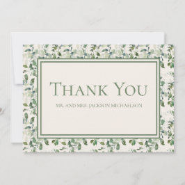 Carte De Remerciements Elégant Sage Green Eucalyptus Feuille Mariage de c