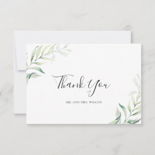 Carte De Remerciements Elégant Sage Greenery Eucalyptus Mariage