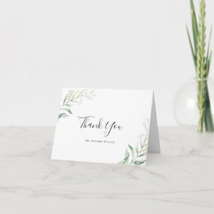 Carte De Remerciements Elégant Sage Greenery Eucalyptus Mariage