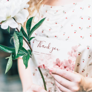 Carte De Remerciements Élégant Sakura Branche moderne mariage du printemp