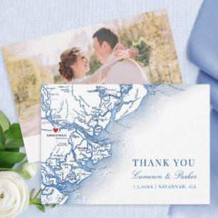 Carte De Remerciements Elegant Savannah Géorgie Mariage photo Appartement