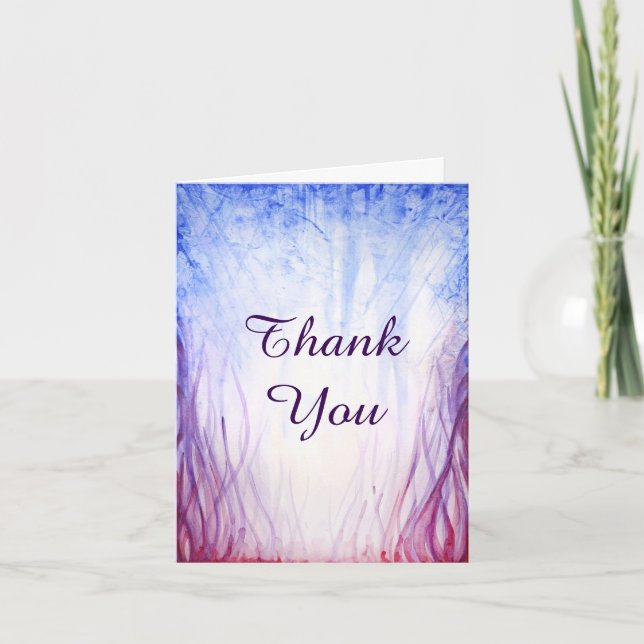 Carte De Remerciements Élégant Script aquarelle feu et Mariage de glace (Devant)