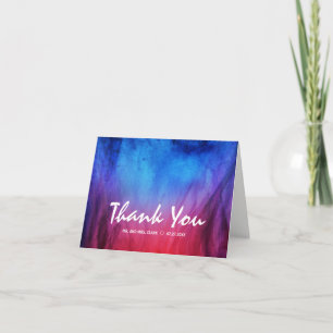 Carte De Remerciements Élégant Script aquarelle incendie Mariage de glace