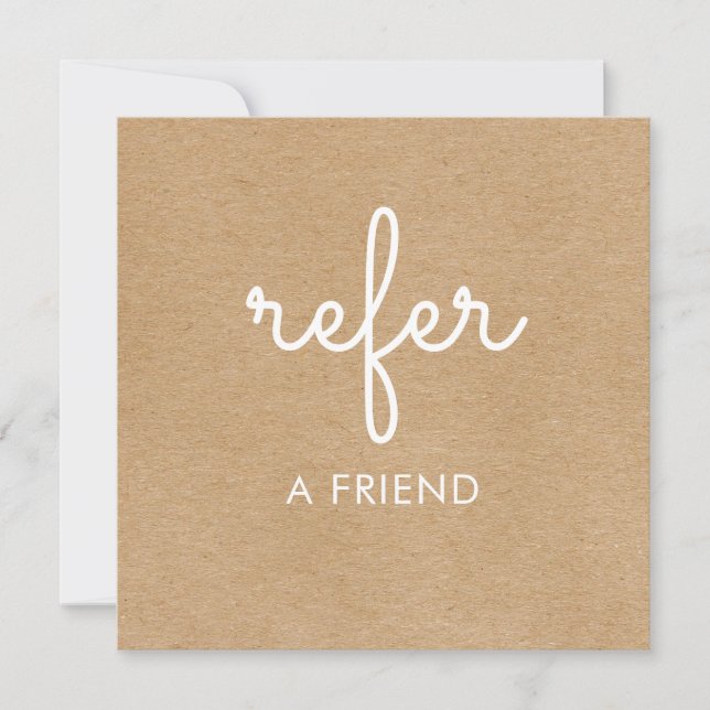Carte De Remerciements Élégant Script Kraft Rustique Référence (Devant)