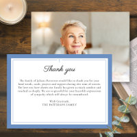 Élégant Script Simple Cross Custom Funeral Photo