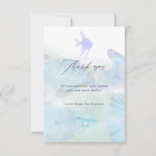 Carte De Remerciements Elégant Sous l'Océan marin thème Baby shower garço