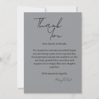 Carte De Remerciements Elegant Thank You Card