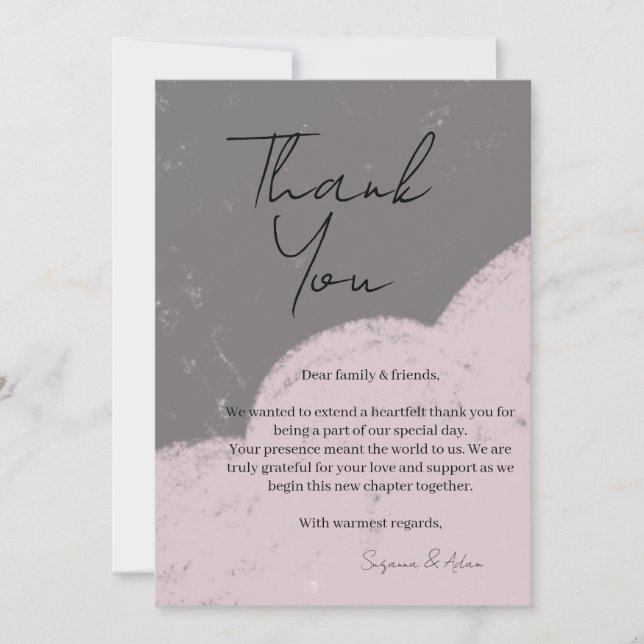 Carte De Remerciements elegant thank you card (Devant)