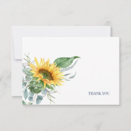 Carte De Remerciements Elégant tournesol Eucalyptus Floral