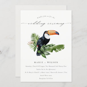 Carte De Remerciements Elégant Tropical Rainforest Toucan Mariage Invitat