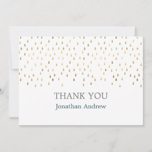 Carte De Remerciements Elégant Turquoise & Gold Raindrops Bar Mitzvah