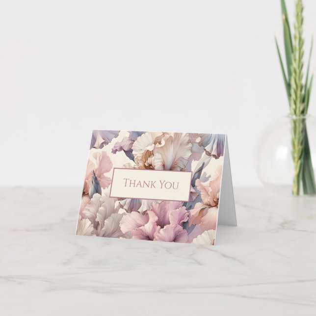 Carte De Remerciements Élégant Unique Moderne Doux Rose floral (Devant)