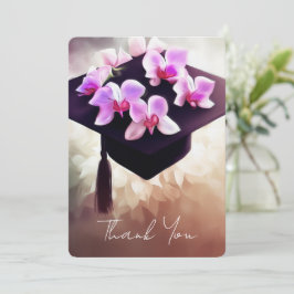 Carte De Remerciements Élégant Unique Orchidées Graduation