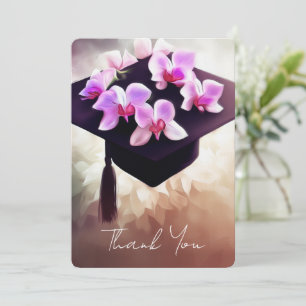 Carte De Remerciements Élégant Unique Orchidées Graduation