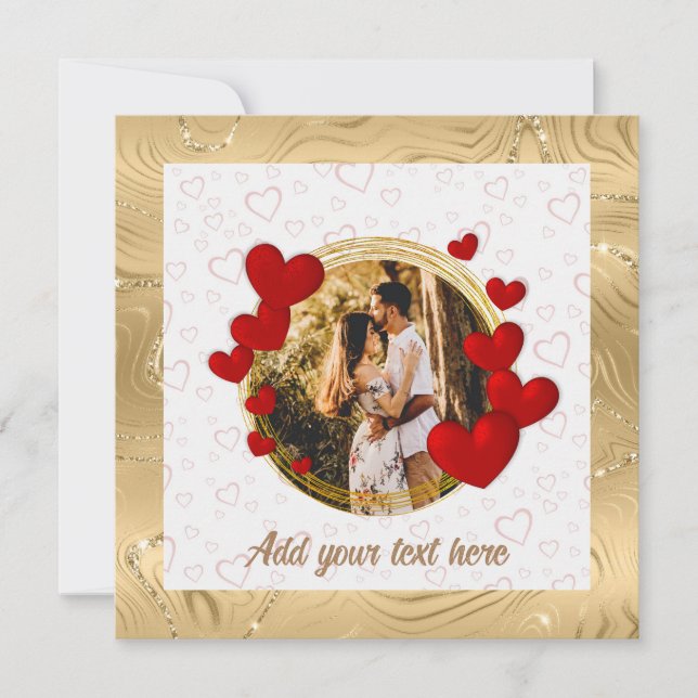 Carte De Remerciements Élégant Valentines, Amour, Mariage d'anniversaire (Devant)