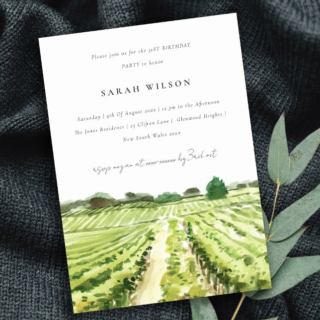 Carte De Remerciements Élégant vignoble Vignoble Chaque année Anniversair (Créateur téléchargé)